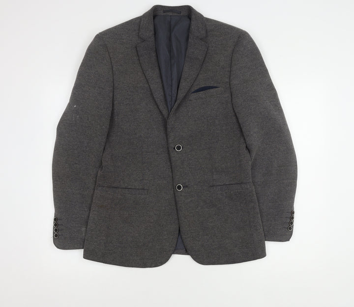 Harry Brown Grey Men's Blazer, Size 38R, Casual, Two-Button