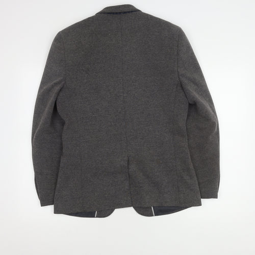 Harry Brown Grey Men's Blazer, Size 38R, Casual, Two-Button