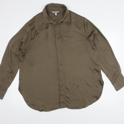 H&M Women’s Brown Button-Up Shirt Size 12