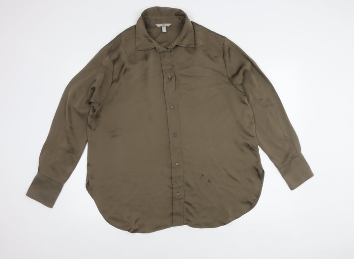 H&M Women’s Brown Button-Up Shirt Size 12