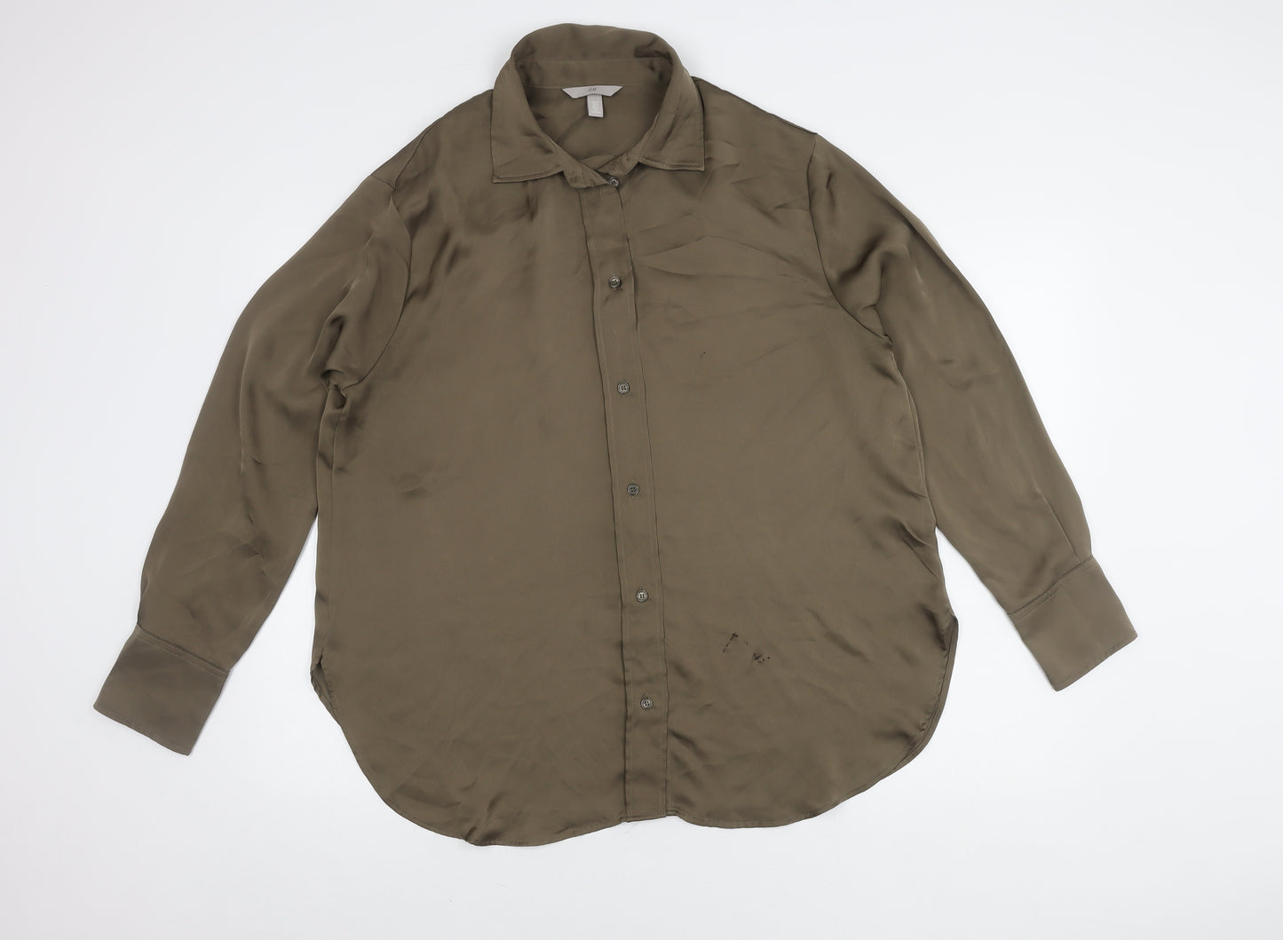 H&M Women’s Brown Button-Up Shirt Size 12