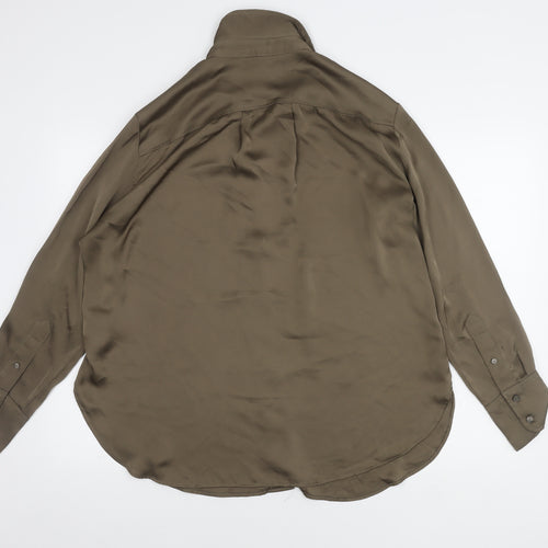H&M Women’s Brown Button-Up Shirt Size 12