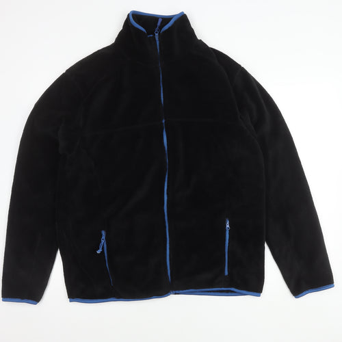 Zeden Men's Black Fleece Jacket, Lightweight, L, Autumn