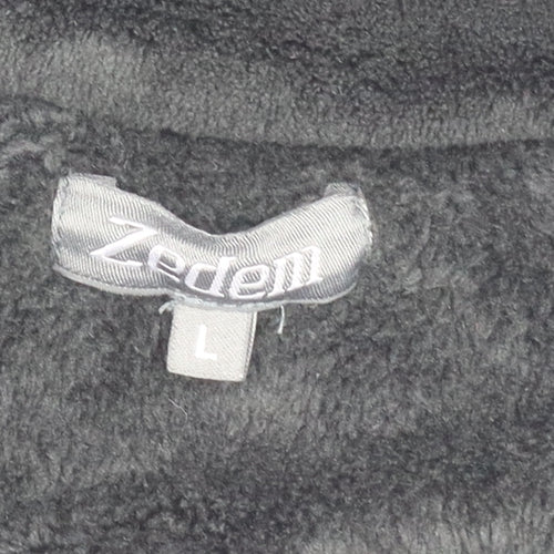 Zeden Men's Black Fleece Jacket, Lightweight, L, Autumn