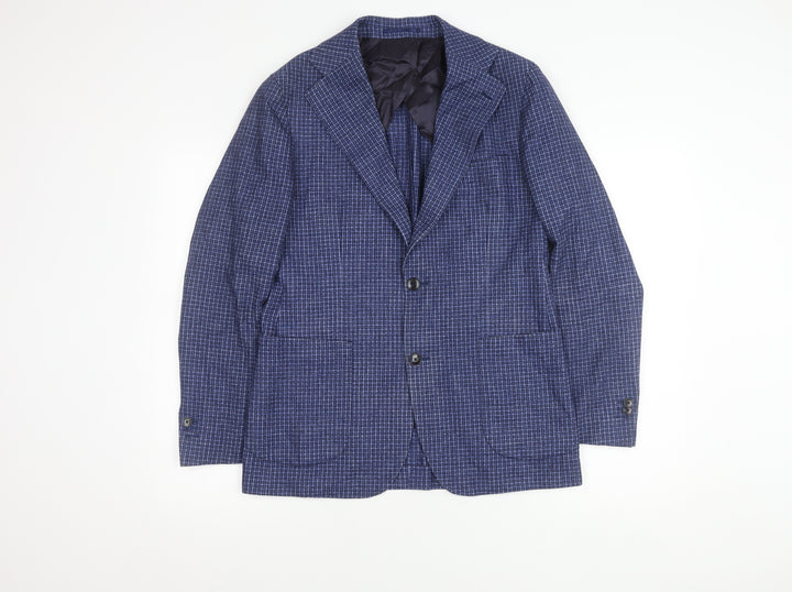 Vitale Barberis Canonico Men's Blue Check Blazer M