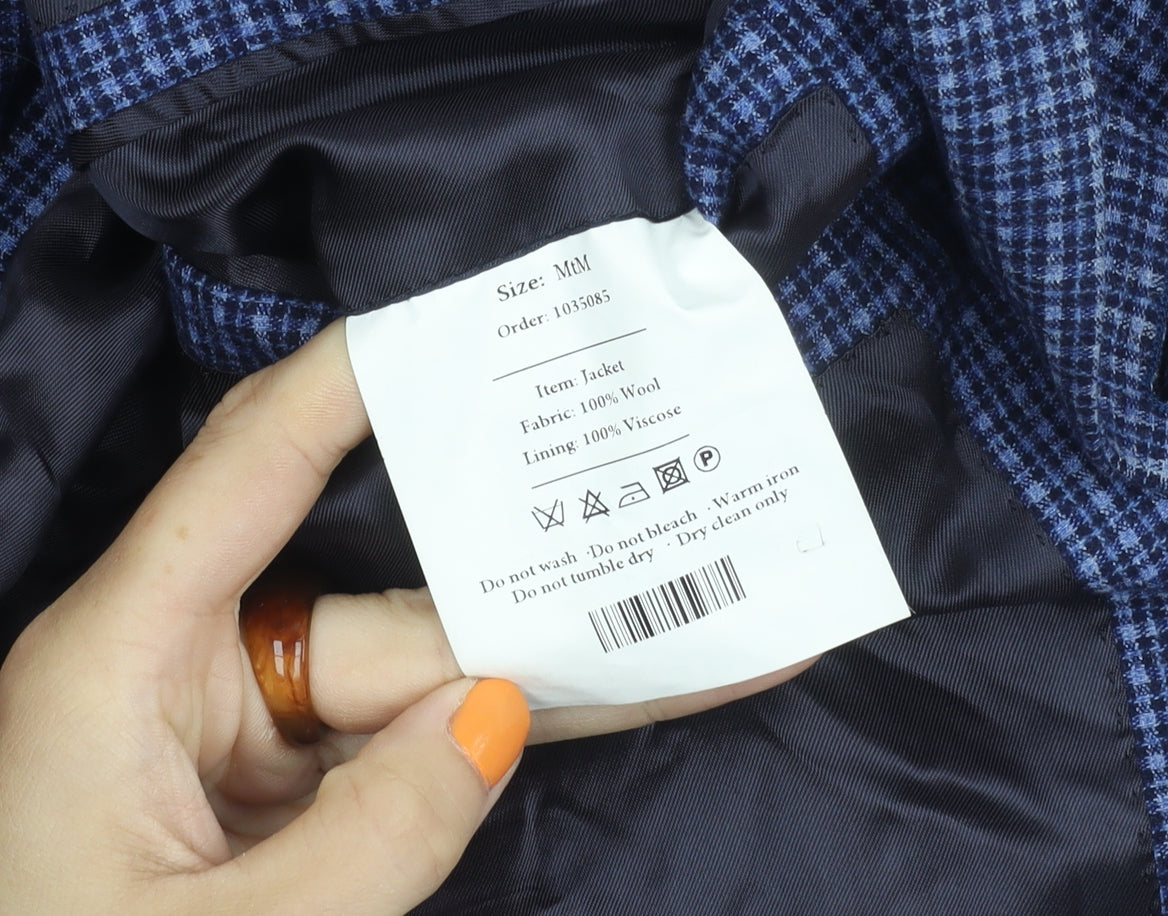 Vitale Barberis Canonico Men's Blue Check Blazer M