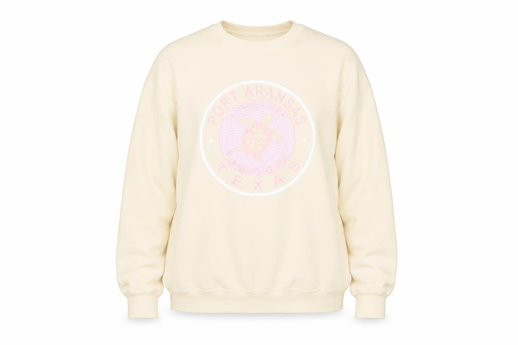 Front view of Comfort Colors unisex beige l pullover sweatshirt