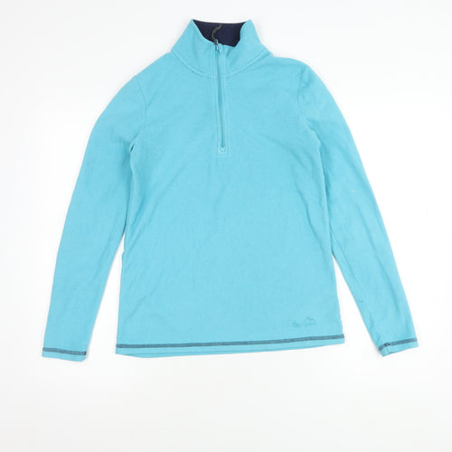 Peter Storm Girls Blue Fleece Pullover Hooded Sweatshirt, Size 12