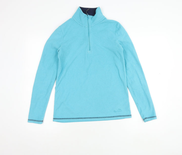 Peter Storm Girls Blue Fleece Pullover Hooded Sweatshirt, Size 12