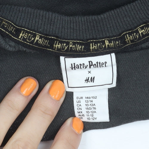 H&M Boys Black Harry Potter Pullover Sweatshirt 11-12 Years