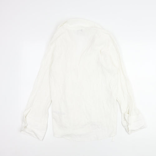 Topshop Women's White Long Sleeve Shirt Size 8