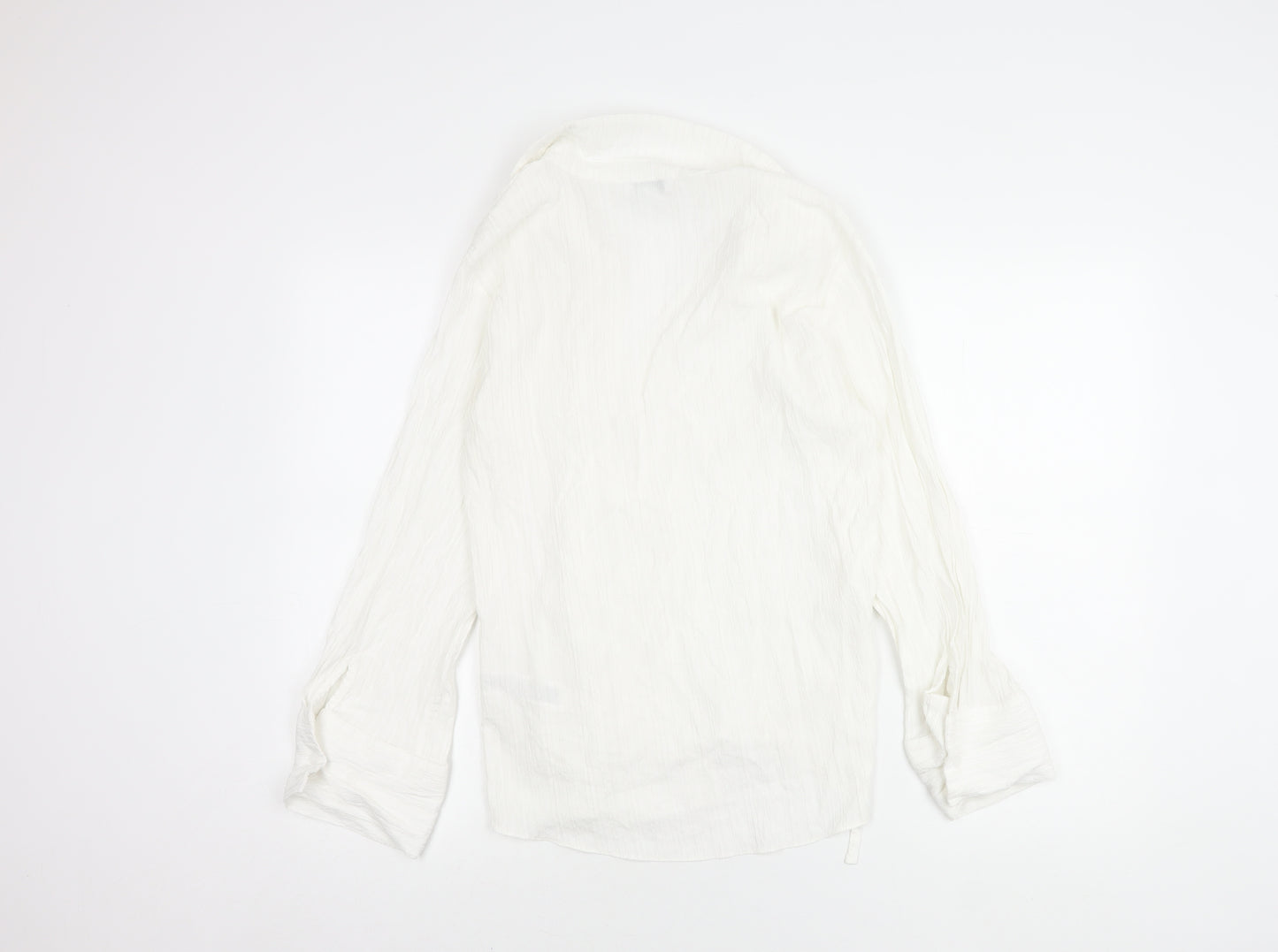 Topshop Women's White Long Sleeve Shirt Size 8