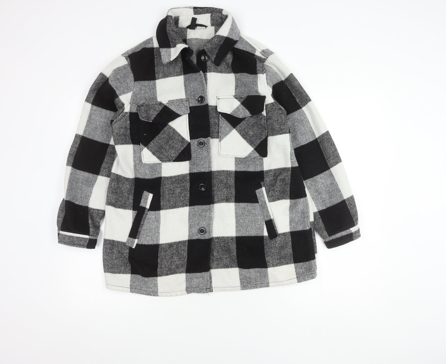H&M Women's Black White Check Jacket Size S