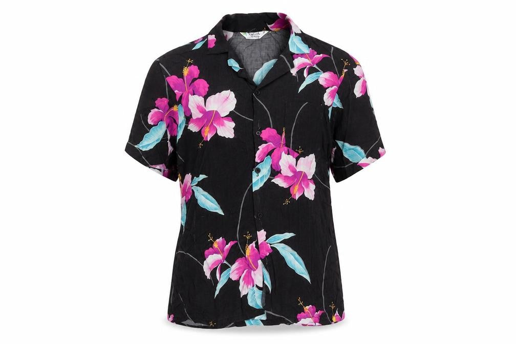 Front view of Tropical Breeze Women's Floral Multicoloured Button-Up Shirt
