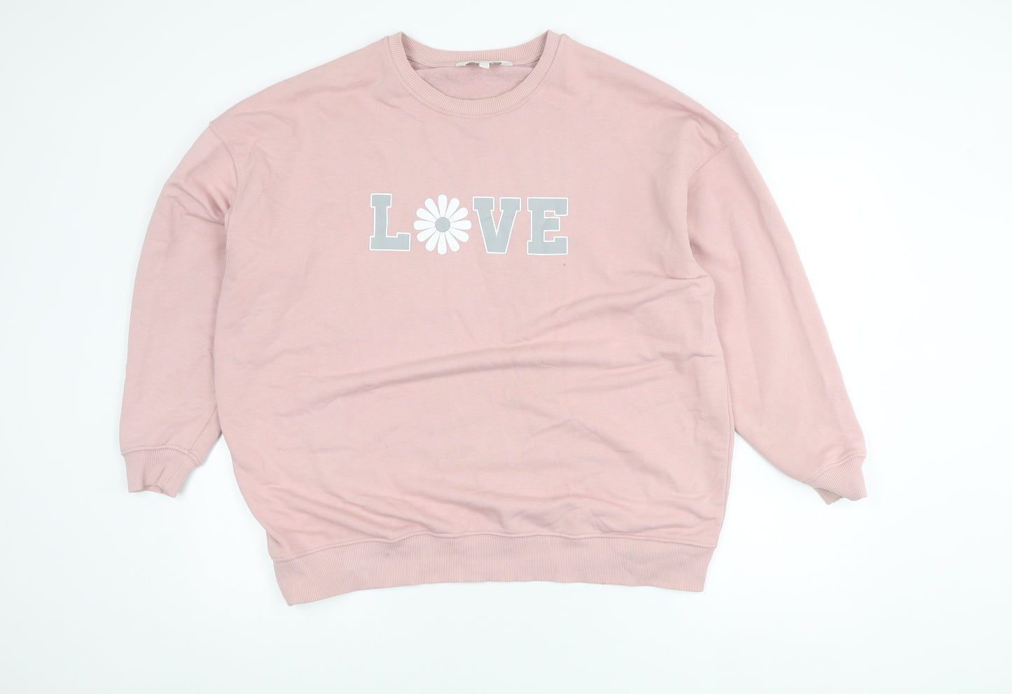 Apricot Pink Pullover Sweatshirt, Women’s L, Graphic Print
