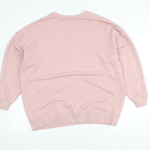 Apricot Pink Pullover Sweatshirt, Women’s L, Graphic Print