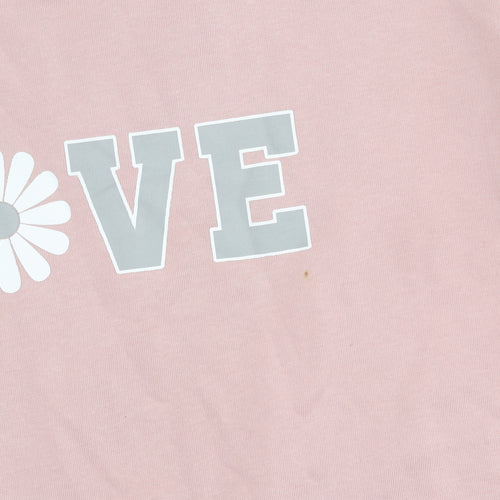 Apricot Pink Pullover Sweatshirt, Women’s L, Graphic Print