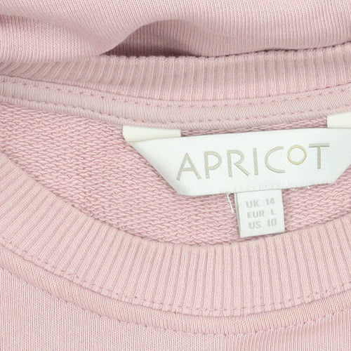 Apricot Pink Pullover Sweatshirt, Women’s L, Graphic Print