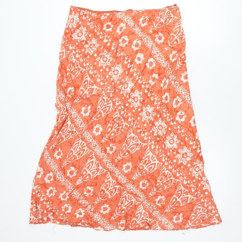 Wallis Women's Orange Floral Skirt Size 16