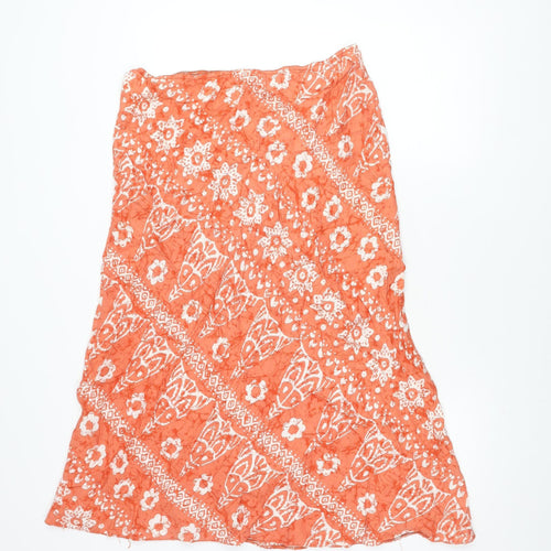 Wallis Women's Orange Floral Skirt Size 16