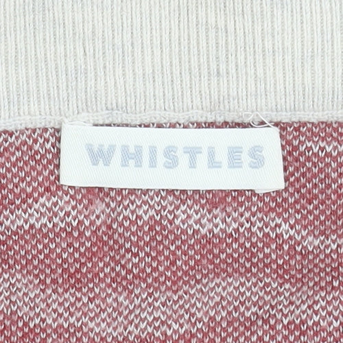 Whistles Women's Red Ivory Cotton Knee Length Skirt 14