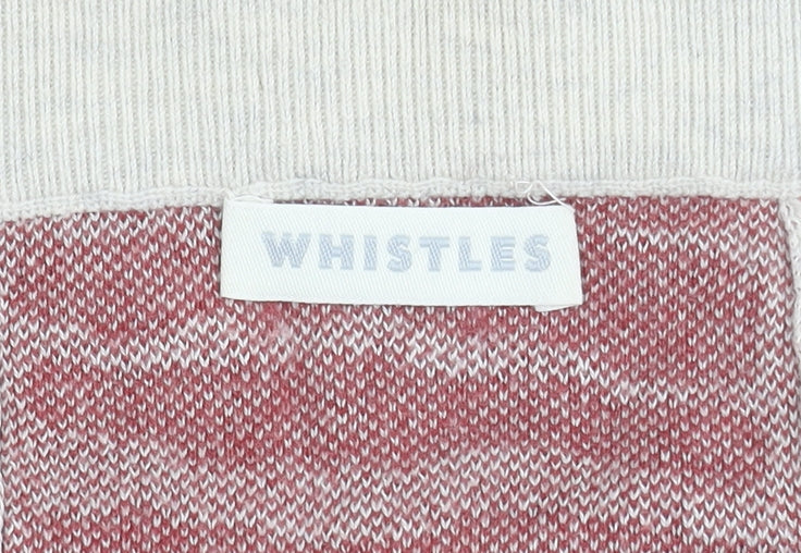 Whistles Women's Red Ivory Cotton Knee Length Skirt 14