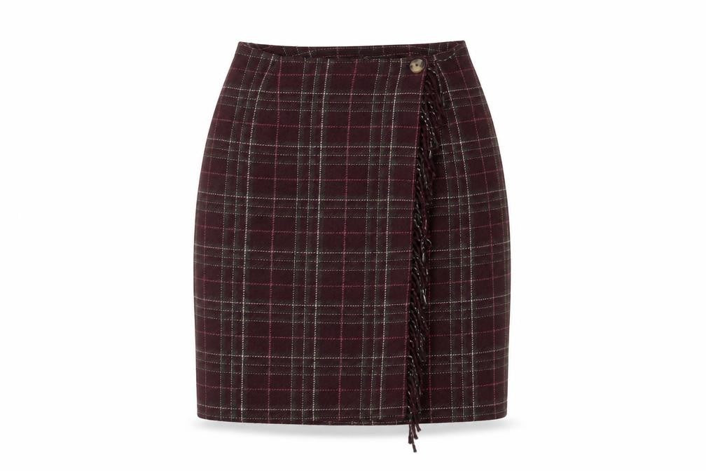 Front view of Sag Harbor Women's Plaid Pencil Skirt, size 10