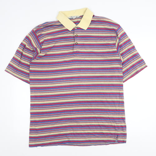 Berkertex Men's Multicoloured Striped XL Polo Shirt