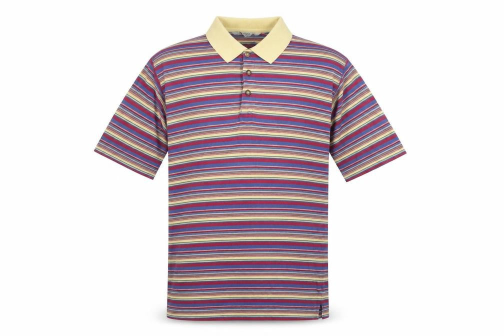 Front view of Berkertex Men's Multicoloured Striped XL Polo Shirt