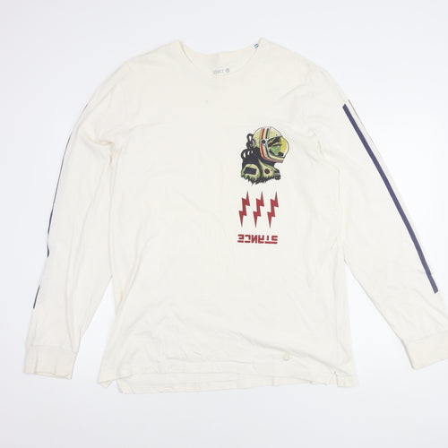 Stance Men's Long Sleeve White T-Shirt Size L