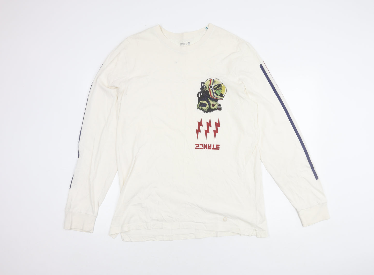 Stance Men's Long Sleeve White T-Shirt Size L