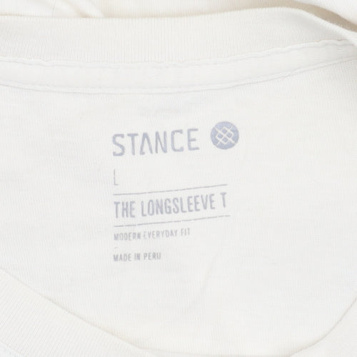 Stance Men's Long Sleeve White T-Shirt Size L