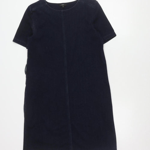 Next Women Blue Dress UK 8 Short Sleeve Denim