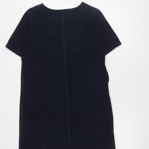 Next Women Blue Dress UK 8 Short Sleeve Denim