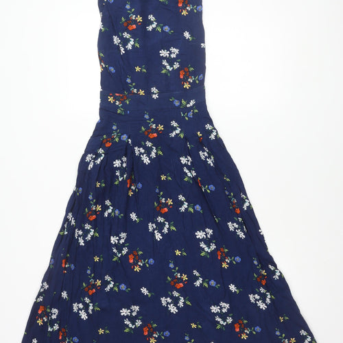 Warehouse Women's Blue Floral Sleeveless Dress, Size 6