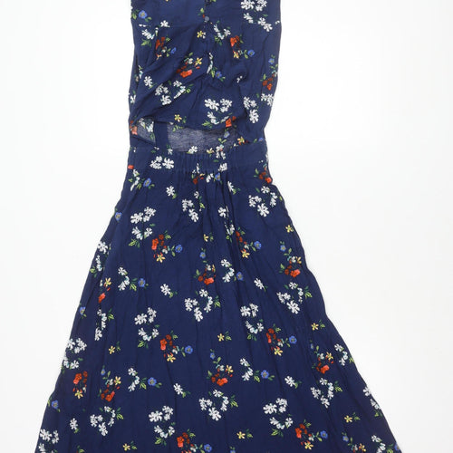 Warehouse Women's Blue Floral Sleeveless Dress, Size 6