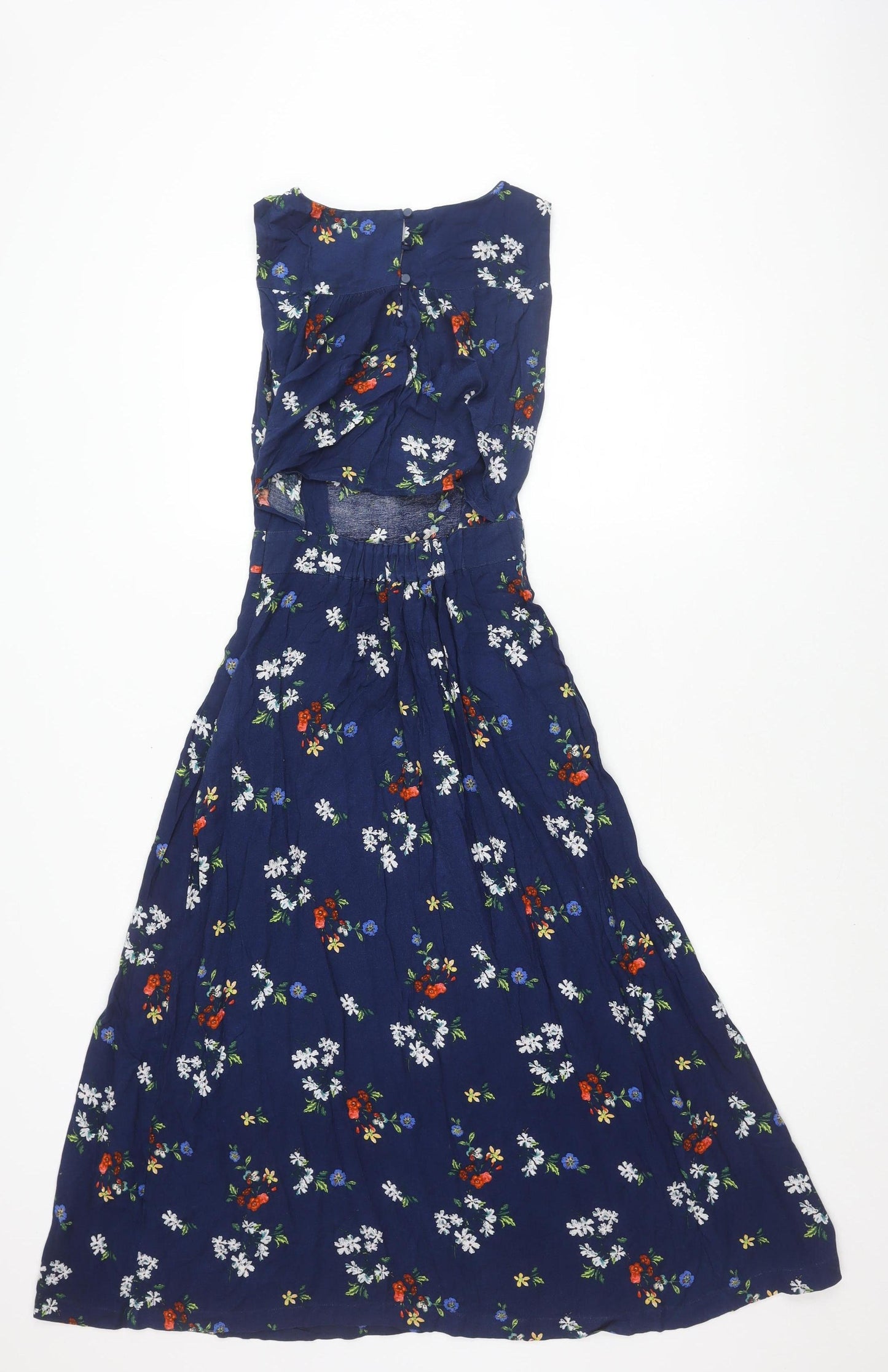 Warehouse Women's Blue Floral Sleeveless Dress, Size 6