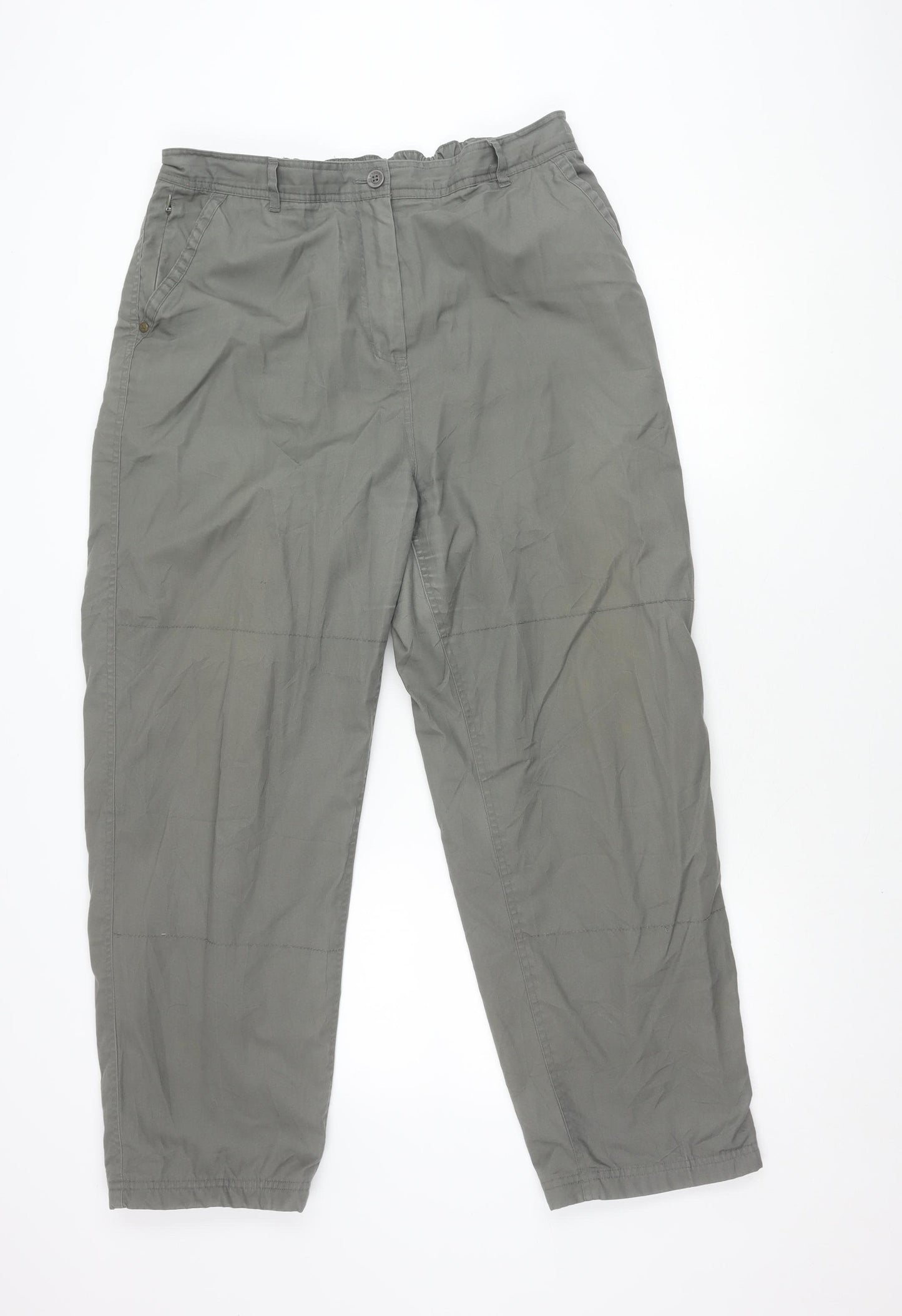 Hawkshead Women's Grey Cotton Trousers Size 16 Slim