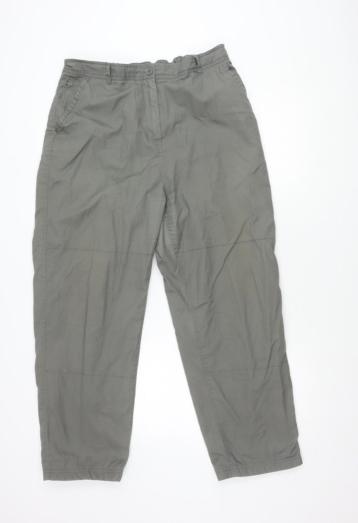 Hawkshead Women's Grey Cotton Trousers Size 16 Slim