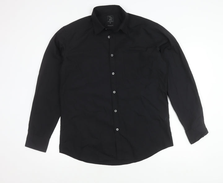 Taylor & Wright Men's Black Regular Fit Shirt, Size 16