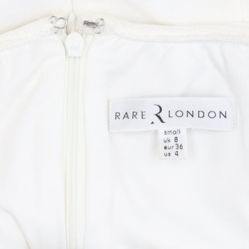 Rare London White Off Shoulder Playsuit Size 8