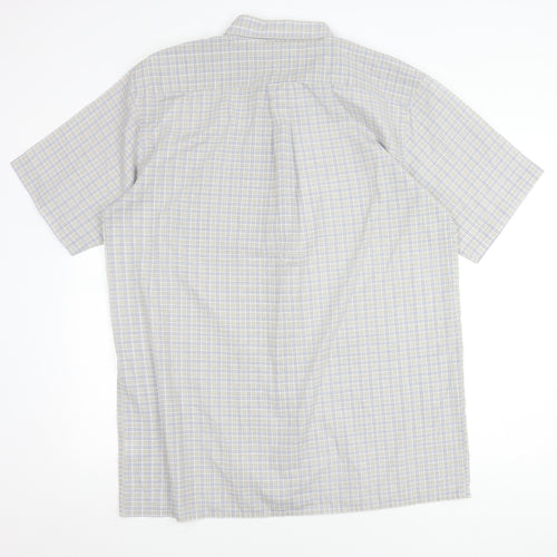 Charles Norton Men's Beige Check Button-Up Shirt XL
