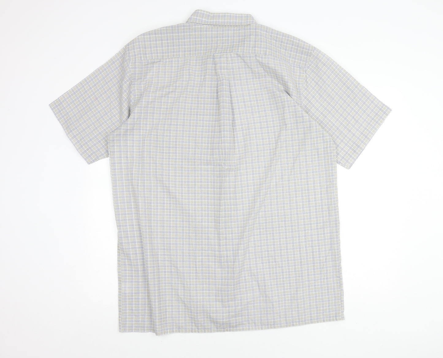 Charles Norton Men's Beige Check Button-Up Shirt XL