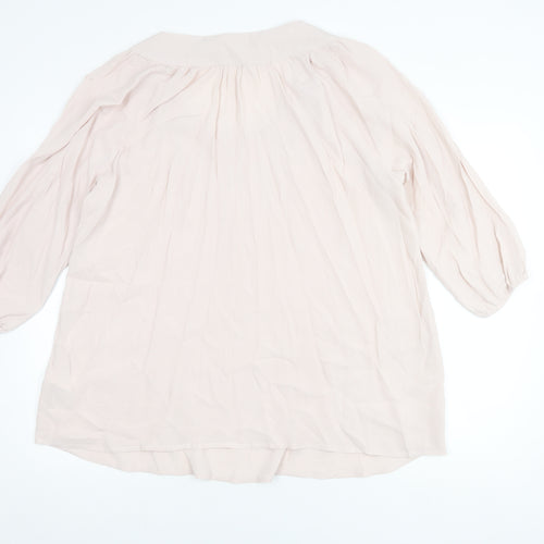 Anne Weyburn Women's Beige Blouse Size 18 with Crochet Accent