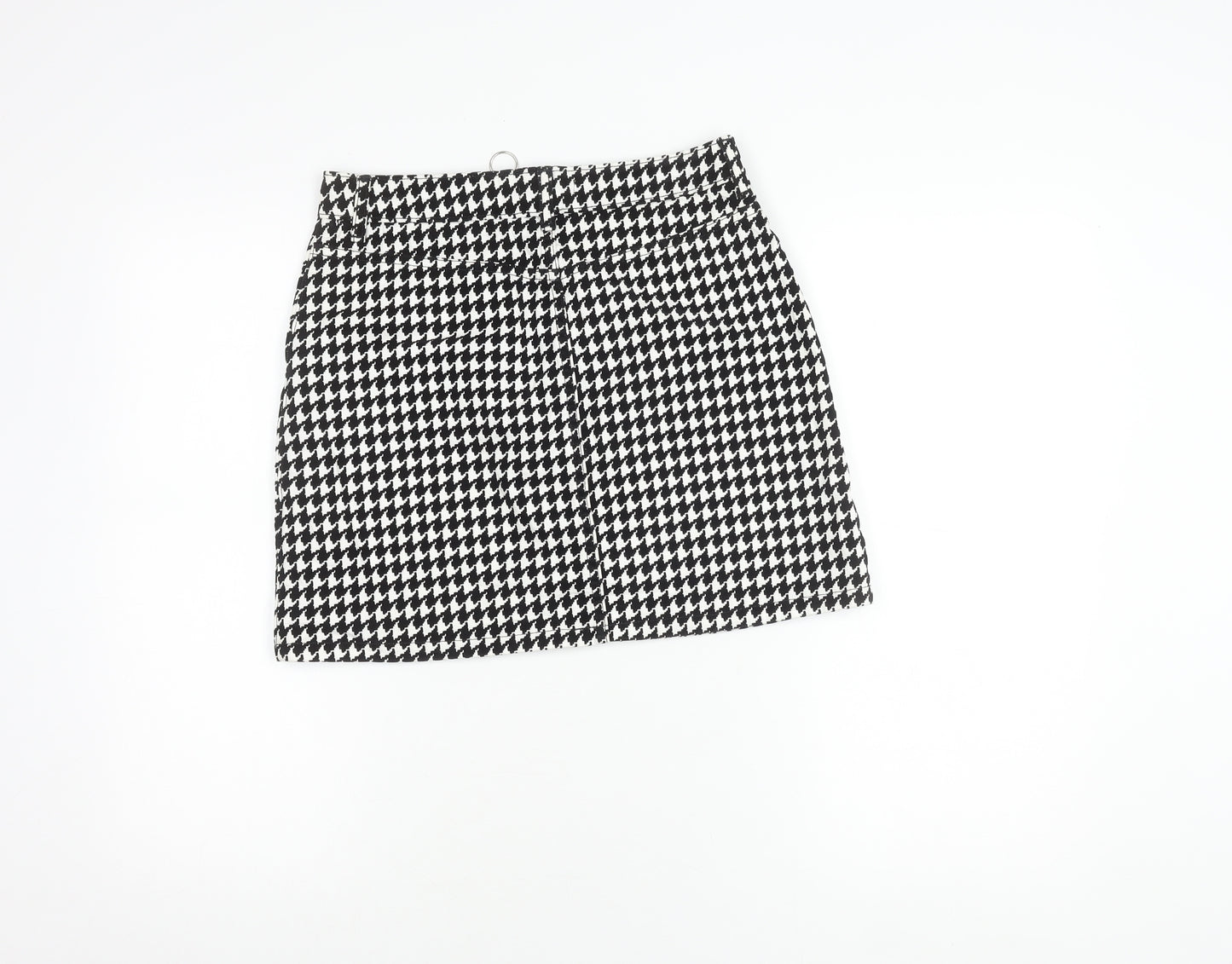 Topshop Women's Black & White Check Mini Skirt