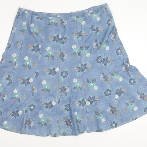 BM Denim Women’s Blue Floral Skirt Size 24
