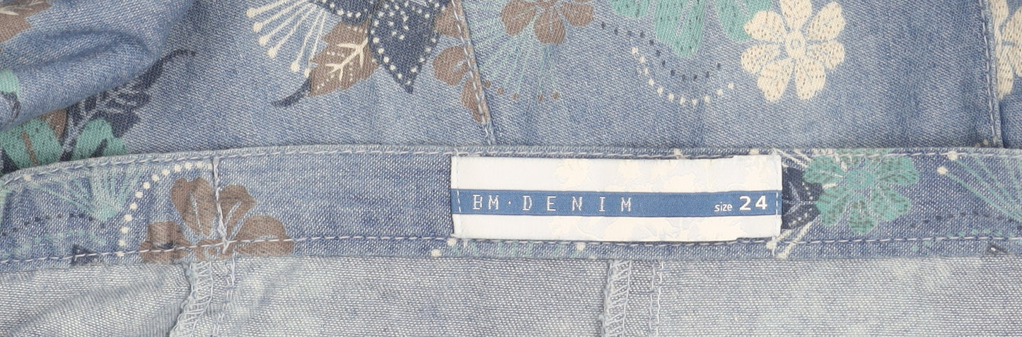 BM Denim Women’s Blue Floral Skirt Size 24