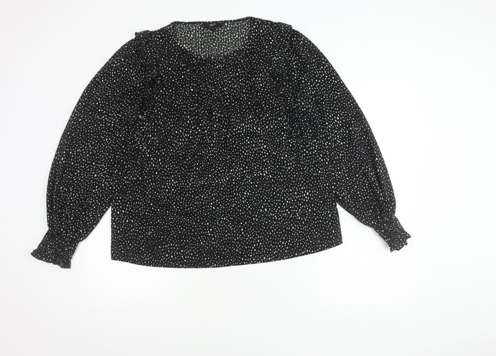 Next Women's Black Polka Dot Balloon Sleeve Top