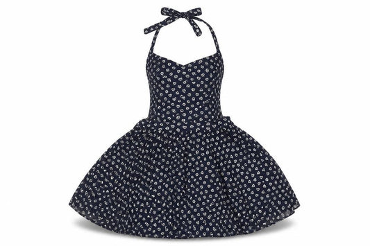 Front view of Henry Holland Women's Blue Pinafore Dress, size 6