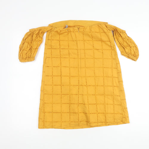 ASOS Women's Yellow Off Shoulder Dress Size 6
